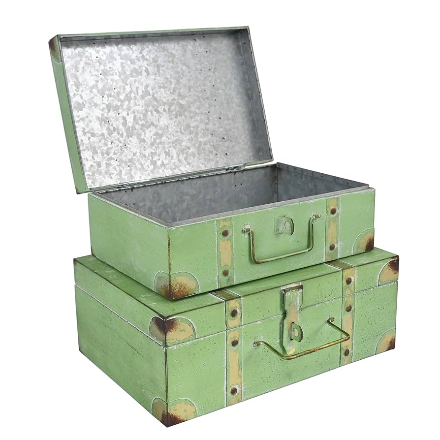 その他 40's Vintage trunk case Amazon.com: Z² BellaDecor Vintage Metal Storage Trunks - Set